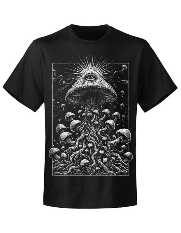 T-Shirt Manches courtes  de Hysteria Ink - Hysteria Ink Magic Mush - S à 5XL - pour Homme - noir - Hysteria Ink