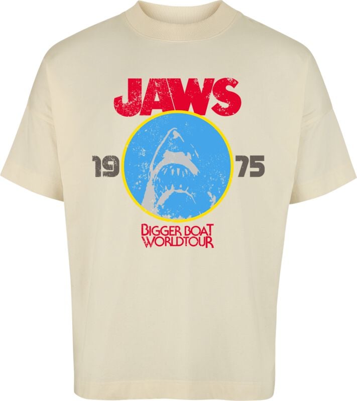 T-Shirt Oversize  de Les Dents de la Mer - 1975 - Bigger Boat World Tour - S à XL - pour Homme - naturel - Les Dents de la Mer