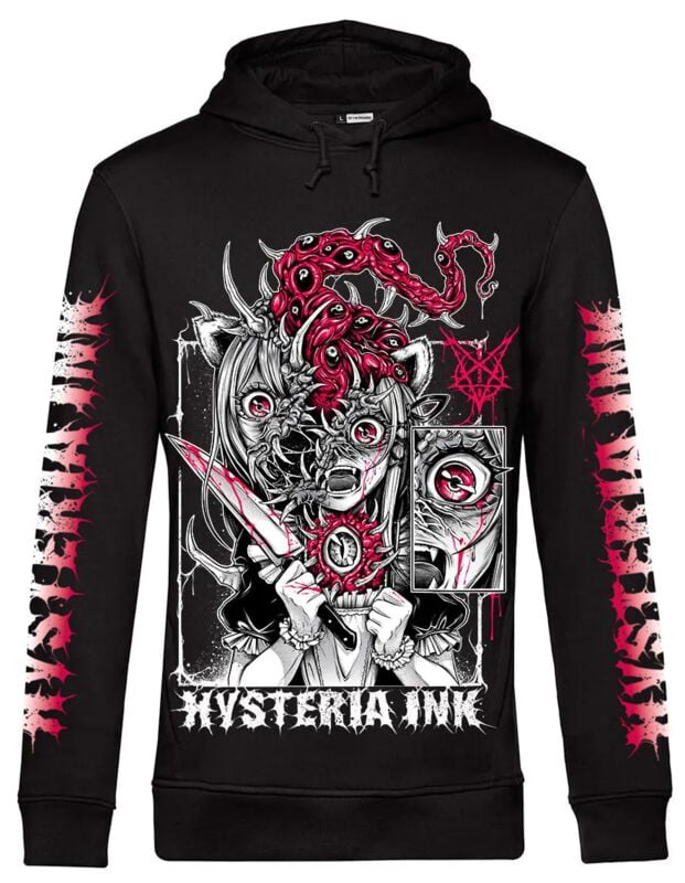 Sweat-shirt à capuche  de Hysteria Ink - Maya Horror Ink - S à 3XL - pour Homme - noir - Hysteria Ink