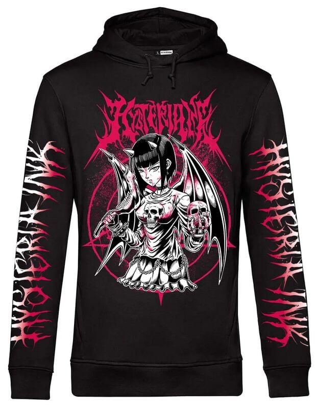 Sweat-shirt à capuche  de Hysteria Ink - Manga devil - S à 3XL - pour Homme - noir - Hysteria Ink
