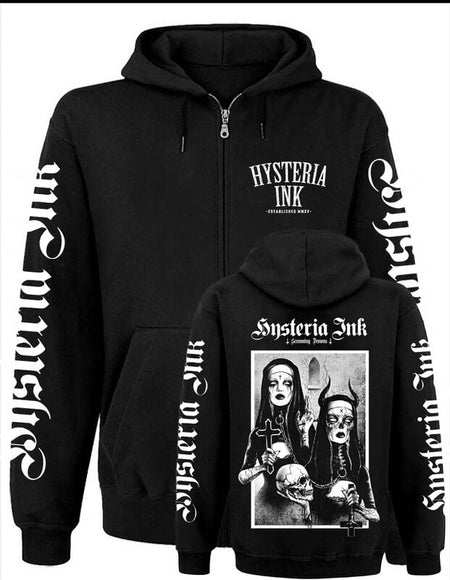 Sweat-shirt zippé à capuche  de Hysteria Ink - X Screaming Demons Eva My Religion - S à 5XL - pour Homme - noir - Hysteria Ink