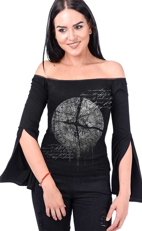 T-shirt manches longues  de Outer Vision - The Forbidden Seal Women's Top Neus - S à XXL - pour Femme - noir - Outer Vision