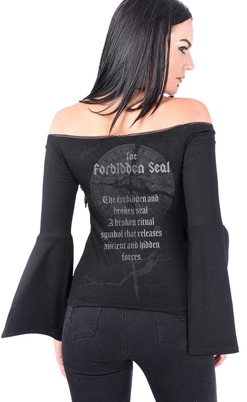T-shirt manches longues  de Outer Vision - The Forbidden Seal Women's Top Neus - S à XXL - pour Femme - noir - Outer Vision - View 2