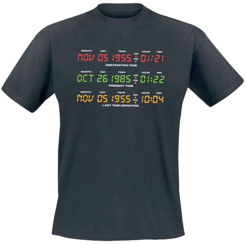 T-Shirt Manches courtes  de Retour Vers Le Futur - Delorean Display - Heavyweight - S à 5XL - pour Unisexe - noir - Retour Vers Le Futur