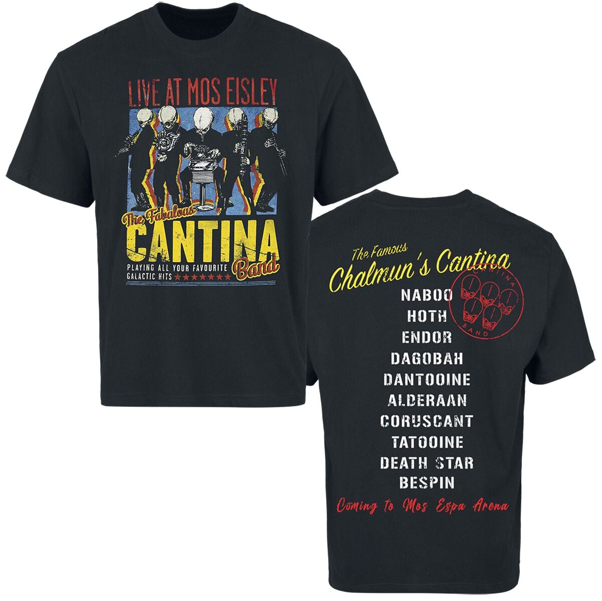 T-Shirt Manches courtes Disney de Star Wars - Cantina Band On Tour - Heavyweight - M à XXL - pour Homme - noir - Star Wars