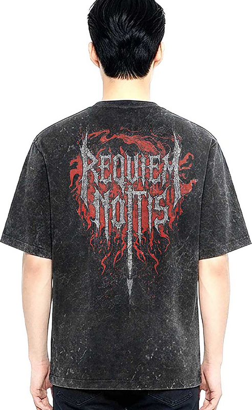 T-Shirt Oversize  de Outer Vision - The Black Flame Bearer - Oversize - S à XXL - pour Femme - gris - Outer Vision - View 2
