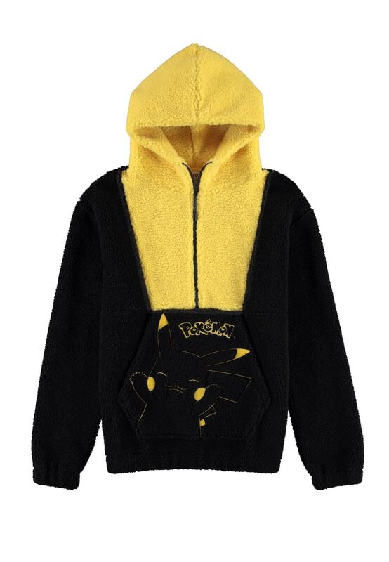 Sweat-shirt zippé à capuche Gaming de Pokémon - Pikachu - Polaire - S à XXL - pour Homme - noir - Pokémon