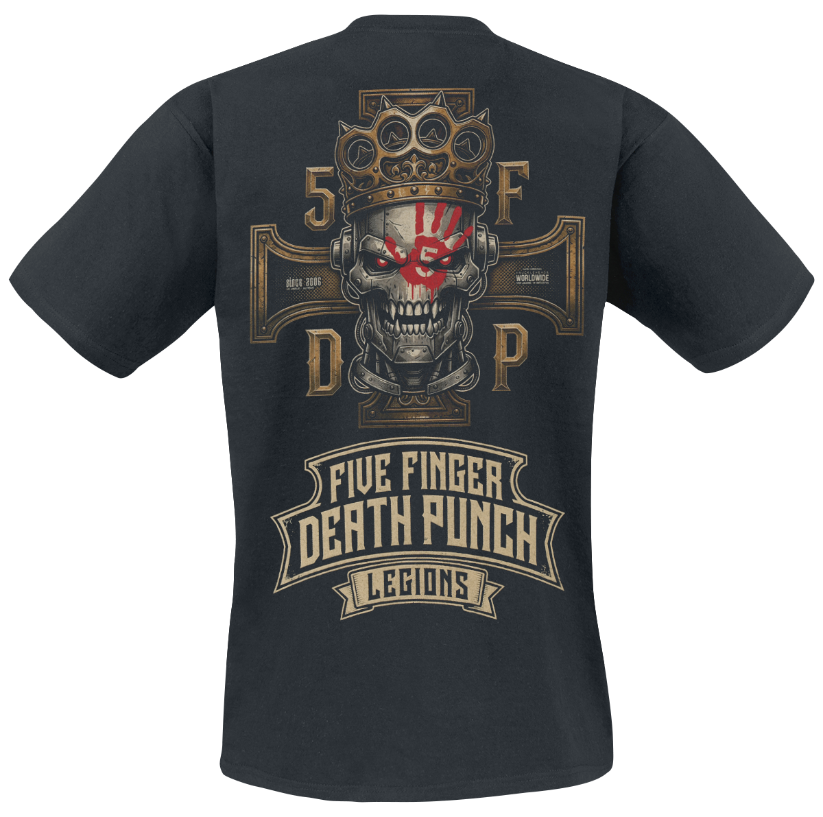 T-Shirt Manches courtes  de Five Finger Death Punch - Knuckles Legions - S à 5XL - pour Homme - noir - Five Finger Death Punch - View 2