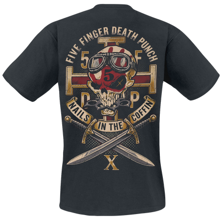 T-Shirt Manches courtes  de Five Finger Death Punch - Nails In The Coffin - S à 5XL - pour Homme - noir - Five Finger Death Punch - View 2
