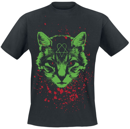 T-Shirt Manches courtes  de HIM - Spectral Puss And The Ectrogram - S à 5XL - pour Homme - noir - HIM