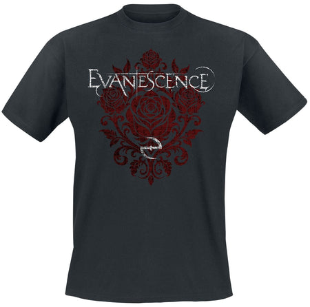 T-Shirt Manches courtes  de Evanescence - Red Rose Logo - S à 4XL - pour Homme - noir - Evanescence