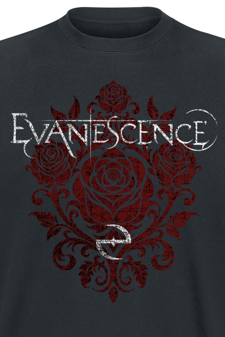 T-Shirt Manches courtes  de Evanescence - Red Rose Logo - S à 4XL - pour Homme - noir - Evanescence - View 2