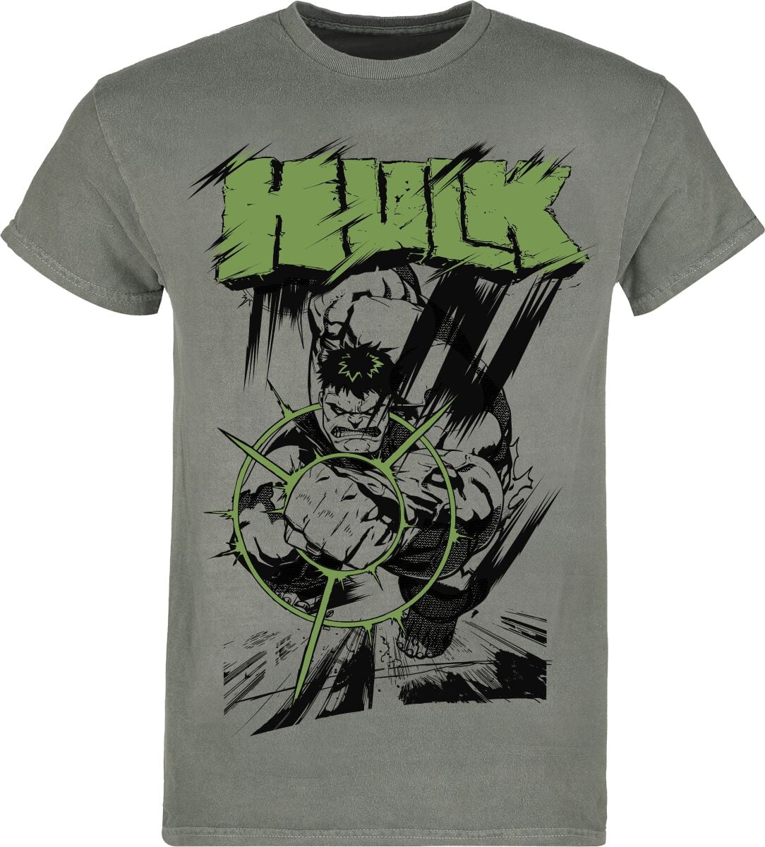 T-Shirt Manches courtes Disney de Hulk - Punch - S à XXL - pour Homme - vert - Hulk