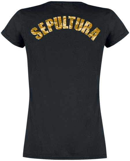 T-Shirt Manches courtes  de Sepultura - Sepultura Camo - S à XXL - pour Femme - noir - Sepultura - View 2