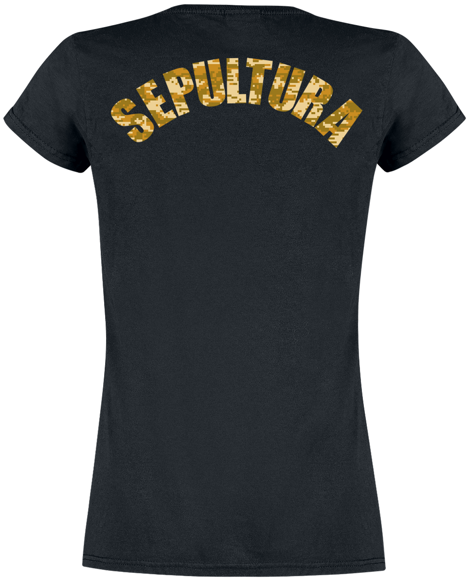 T-Shirt Manches courtes  de Sepultura - Sepultura Camo - S à XXL - pour Femme - noir - Sepultura - View 2