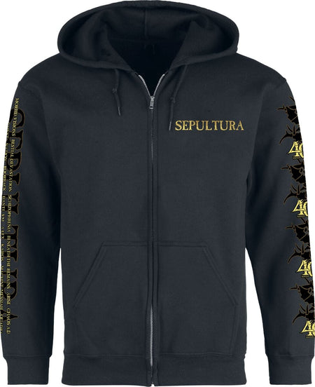 Sweat-shirt zippé à capuche  de Sepultura - Diskography - S à 5XL - pour Homme - noir - Sepultura
