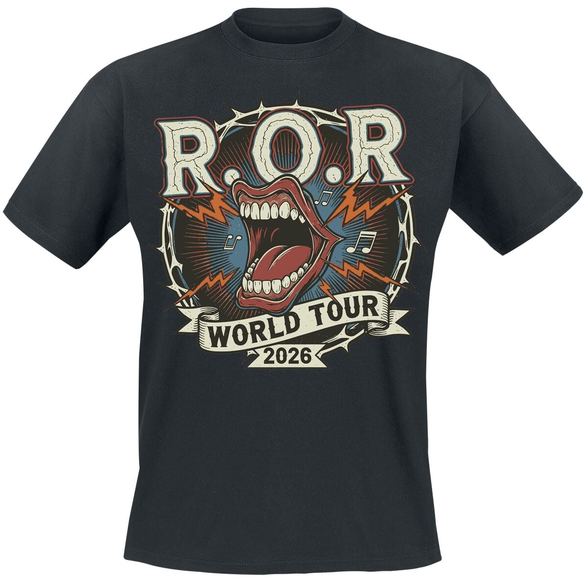 T-Shirt Manches courtes  de Godsmack - The Rise Of Rock Mouth World Tour - M à XXL - pour Homme - noir - Godsmack