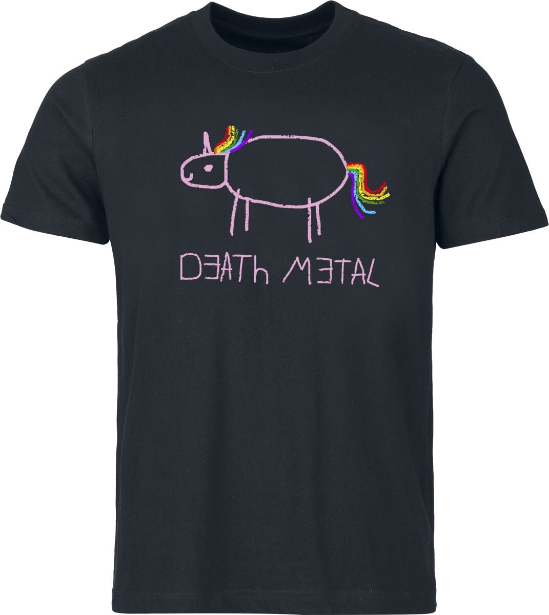 T-Shirt Manches courtes Fun de Death Metal Unicorn - S à 3XL - pour Homme - rose clair - Death Metal Unicorn