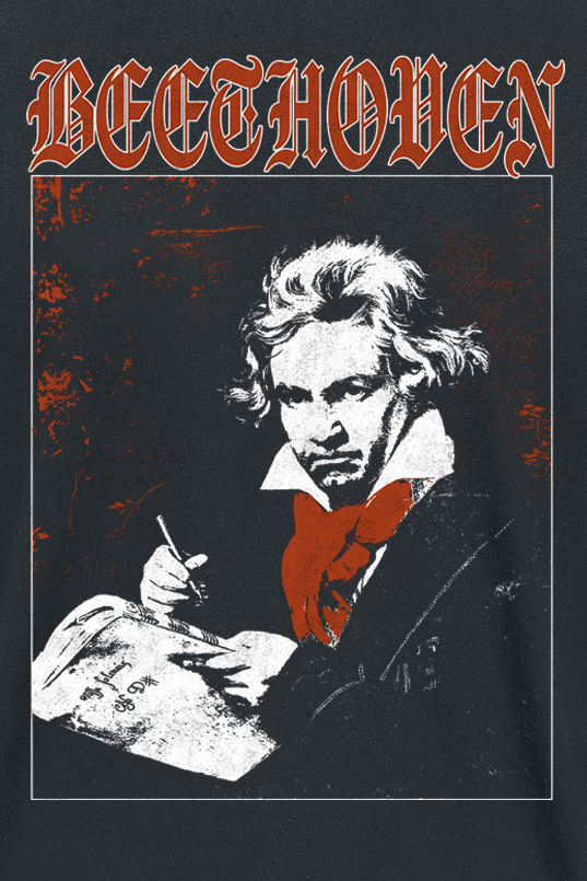 T-Shirt Manches courtes  de Black Metal Legends - Beethoven - S à 5XL - pour Homme - noir - Black Metal Legends - View 2