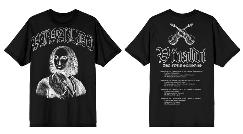 T-Shirt Manches courtes  de Black Metal Legends - Vivaldi - S à 5XL - pour Homme - noir - Black Metal Legends