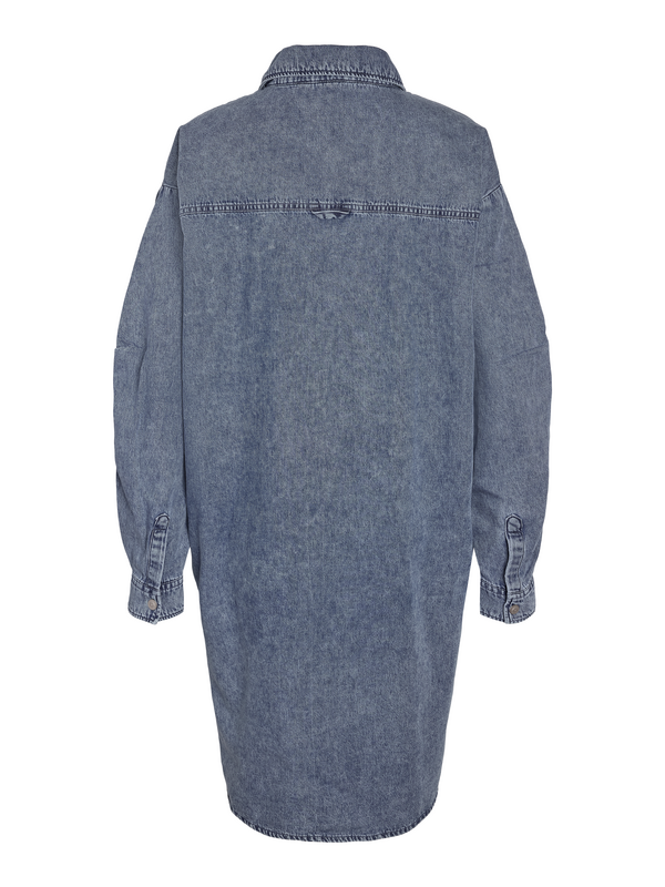 Robe mi-longue  de Noisy May - NMENZA RICA LS SHIRT DRESS MG004MB NOOS - XS à XL - pour Femme - bleu - Noisy May - View 2
