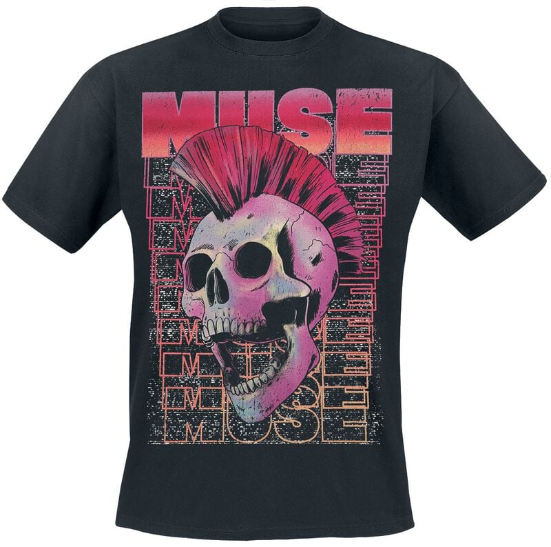 T-Shirt Manches courtes  de Muse - Mohawk Skull - S à XXL - pour Homme - noir - Muse