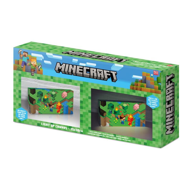 Lampe de chevet Gaming de Minecraft - Sometric Leuchtleinwand - pour Indifférent - multicolore - Minecraft