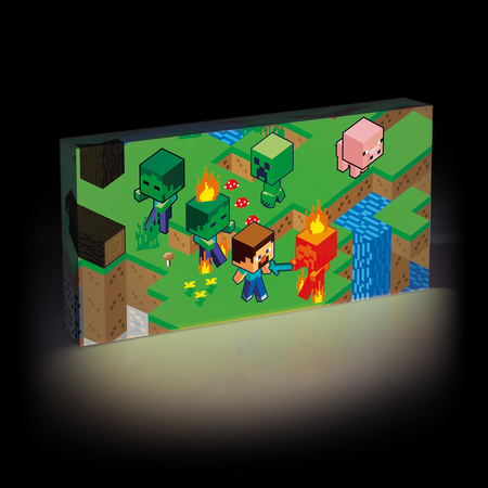 Lampe de chevet Gaming de Minecraft - Sometric Leuchtleinwand - pour Indifférent - multicolore - Minecraft - View 2
