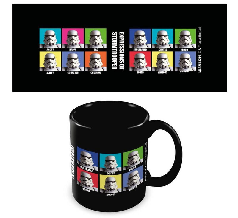 Mug  de Star Wars - Expressions des Stormtrooper - pour Indifférent - noir - Star Wars