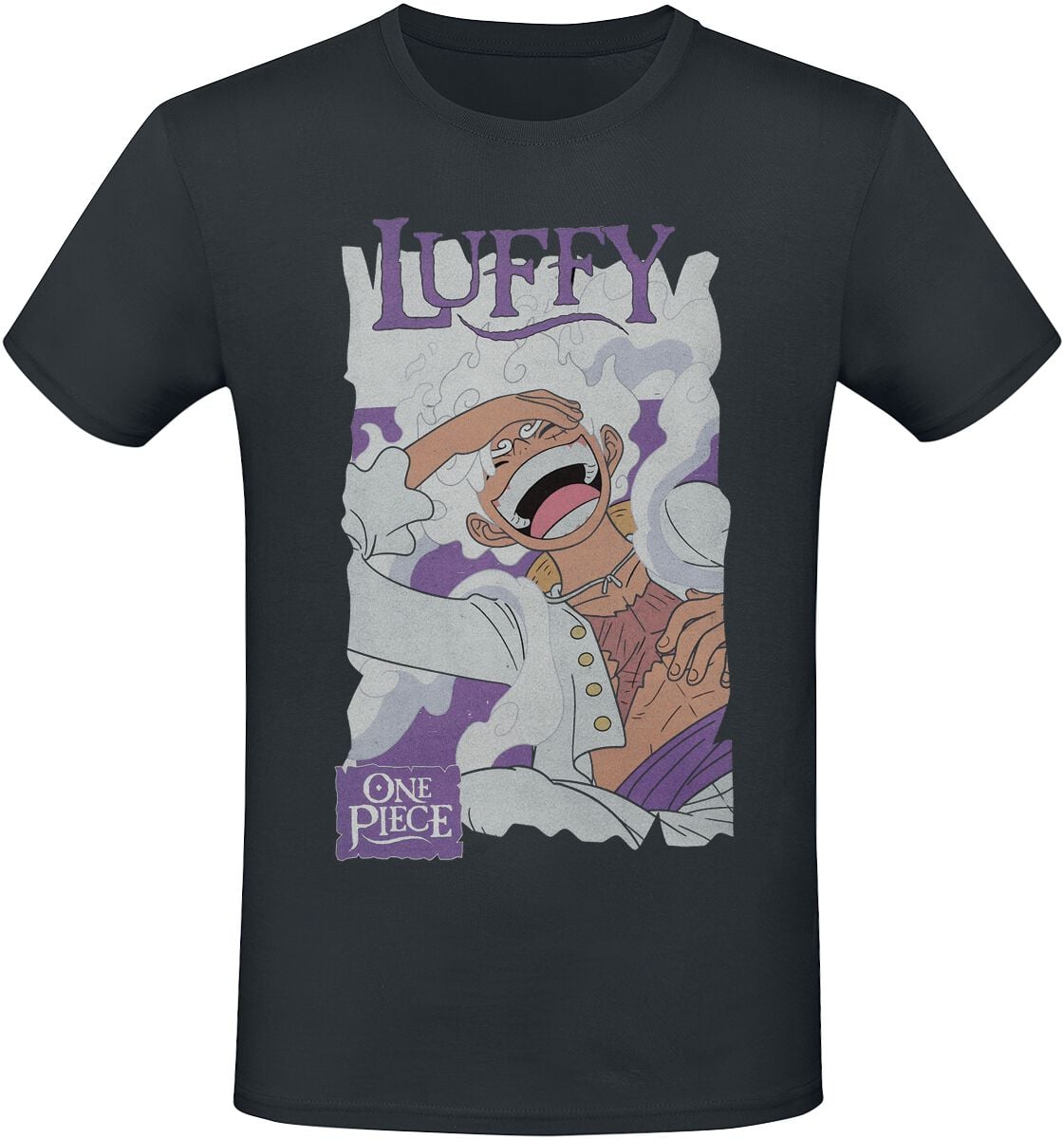 T-Shirt Manches courtes  de One Piece - Ruffy - Smile - S à XXL - pour Homme - noir - One Piece