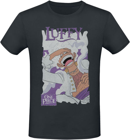 T-Shirt Manches courtes  de One Piece - Ruffy - Smile - S à XXL - pour Homme - noir - One Piece