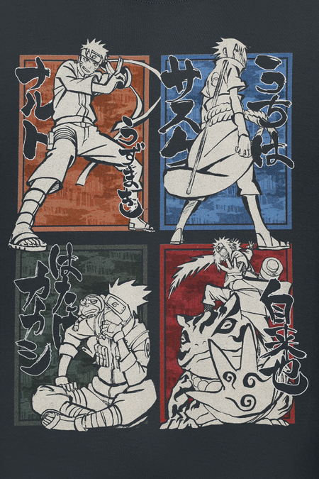 T-Shirt Manches courtes  de Naruto - Shippuden - Personnages - S à XXL - pour Homme - noir - Naruto - View 2