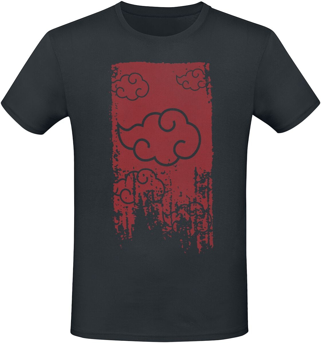 T-Shirt Manches courtes  de Naruto - Shippuden - Akatsuki - S à XXL - pour Homme - noir - Naruto