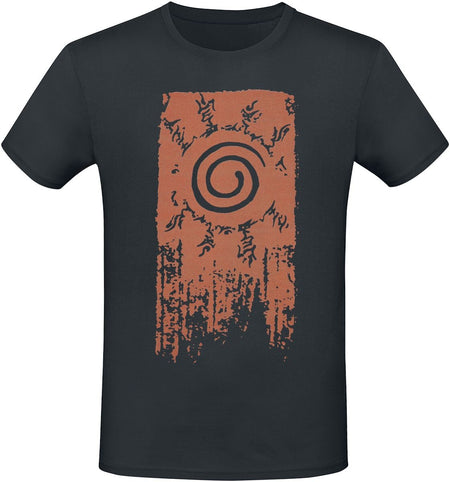 T-Shirt Manches courtes  de Naruto - Naruto Shippuden - Symbole Konoha - S à XXL - pour Homme - noir - Naruto
