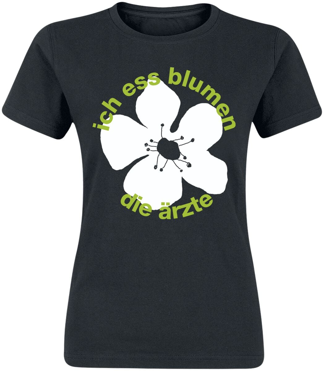T-Shirt Manches courtes  de Die Ärzte - Ich Ess Blumen - XS à XXL - pour Femme - noir - Die Ärzte