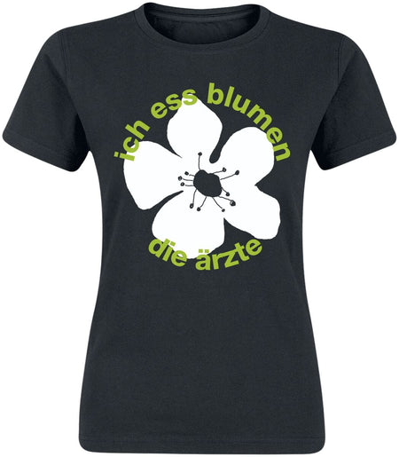 T-Shirt Manches courtes  de Die Ärzte - Ich Ess Blumen - XS à XXL - pour Femme - noir - Die Ärzte