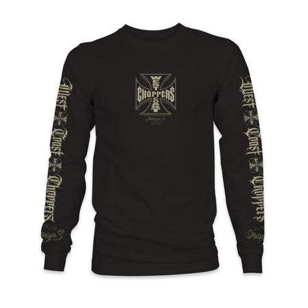 T-shirt manches longues  de West Coast Choppers - WCC GANGSCRIPT LONG SLEEVE - BLACK - XL à 3XL - pour Homme - noir - West Coast Choppers
