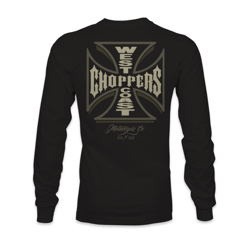 T-shirt manches longues  de West Coast Choppers - WCC GANGSCRIPT LONG SLEEVE - BLACK - XL à 3XL - pour Homme - noir - West Coast Choppers - View 2