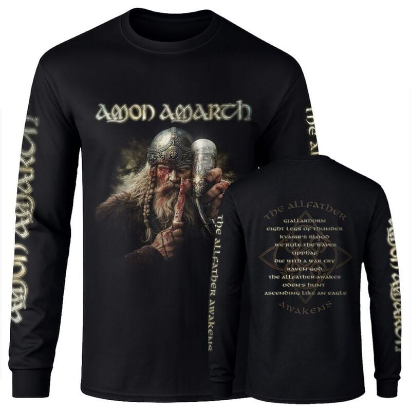 T-shirt manches longues  de Amon Amarth - The Allfather Awakens - S à XXL - pour Homme - noir - Amon Amarth