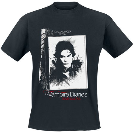 T-Shirt Manches courtes  de The Vampire Diaries - Vampire Diaries Damon In Frame - S à 3XL - pour Unisexe - noir - The Vampire Diaries - View 2