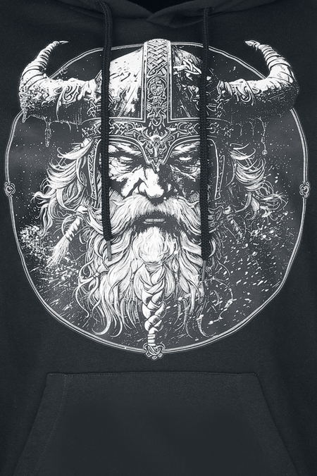Sweat-shirt à capuche  de Lobo Negro - Viking King - M à 4XL - pour Homme - noir - Lobo Negro - View 2