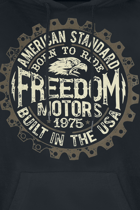 Sweat-shirt à capuche  de Gasoline Bandit - Freedom Motors - M à 4XL - pour Homme - noir - Gasoline Bandit - View 2