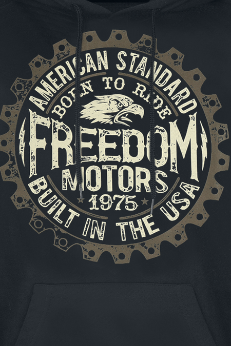 Sweat-shirt à capuche  de Gasoline Bandit - Freedom Motors - M à 4XL - pour Homme - noir - Gasoline Bandit - View 2