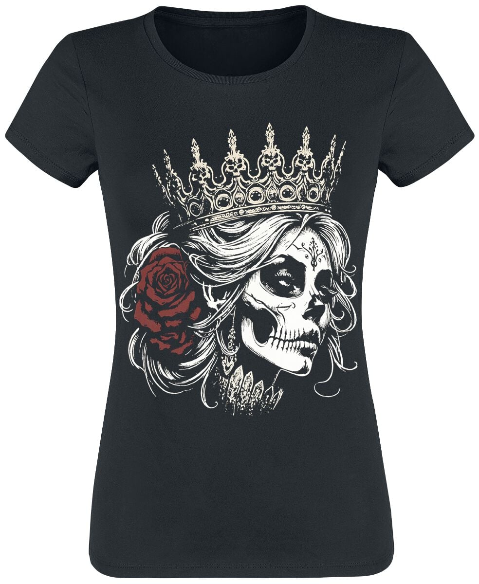 T-Shirt Manches courtes Gothic de Gasoline Bandit - Skull Queen - S à 3XL - pour Femme - noir - Gasoline Bandit