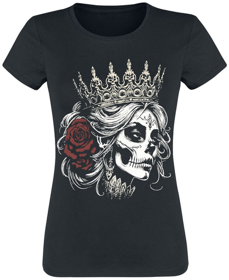 T-Shirt Manches courtes Gothic de Gasoline Bandit - Skull Queen - S à 3XL - pour Femme - noir - Gasoline Bandit