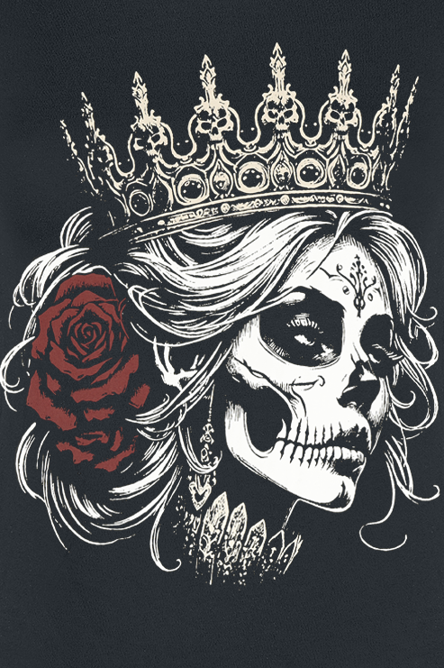T-Shirt Manches courtes Gothic de Gasoline Bandit - Skull Queen - S à 3XL - pour Femme - noir - Gasoline Bandit - View 2
