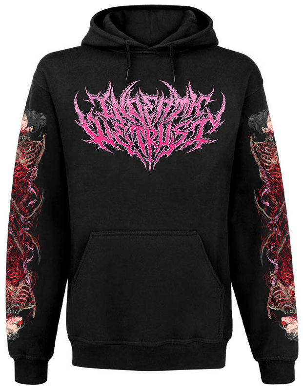 Sweat-shirt à capuche  de In Death We Trust - Sweat Unisexe InDeathWeTrust Bloody Pink - S à 3XL - pour Homme - noir - In Death We Trust - View 2