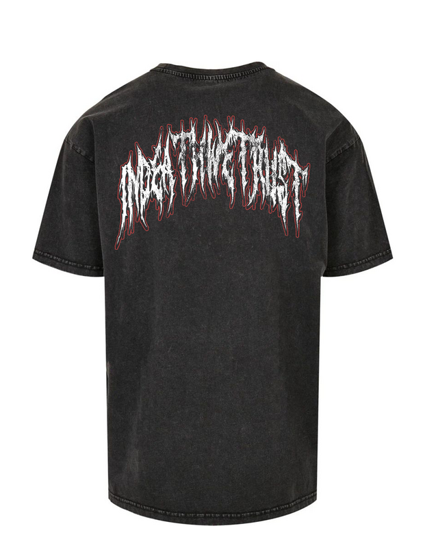 T-Shirt Oversize  de In Death We Trust - T-Shirt Oversize Unisexe Anthracite InDeathWeTrust Red Demon - S à 3XL - pour Homme - noir - In Death We Trust - View 2