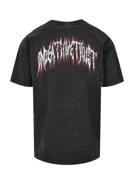 T-Shirt Oversize  de In Death We Trust - T-Shirt Oversize Unisexe Anthracite InDeathWeTrust Red Demon - S à 3XL - pour Homme - noir - In Death We Trust - View 2