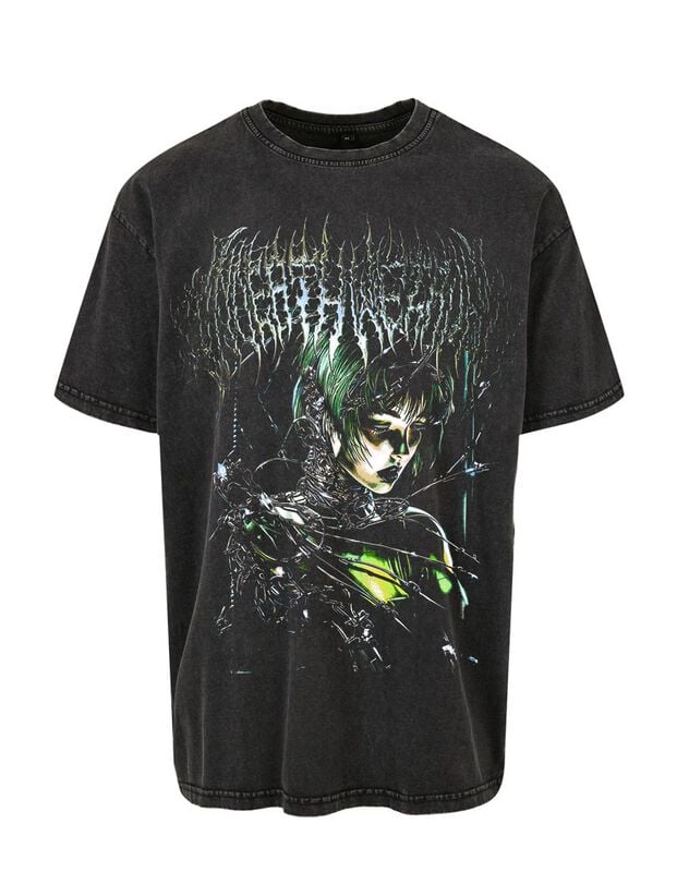 T-Shirt Oversize  de In Death We Trust - T-shirt Oversize Unisexe Anthracite InDeathWeTrust Neon Gen - S à 3XL - pour Homme - noir - In Death We Trust